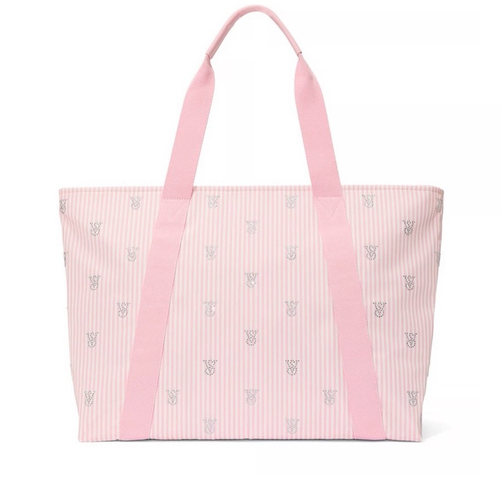 Victoria's Secret Light Pink Striped Tote